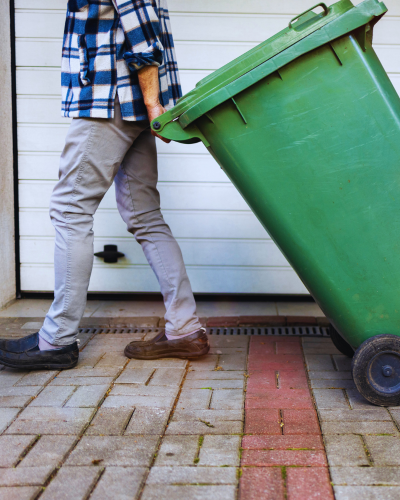 Moving a trash can